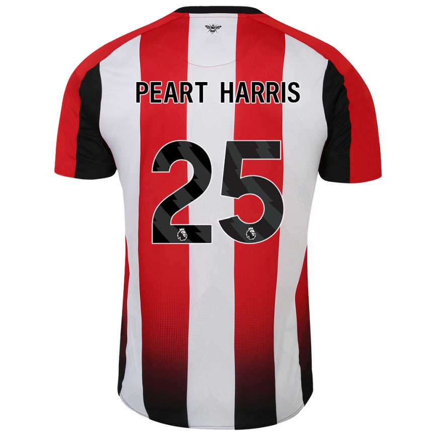 Kids Football Myles Peart-Harris #25 Red White Home Jersey 2024/25 T-Shirt Uk