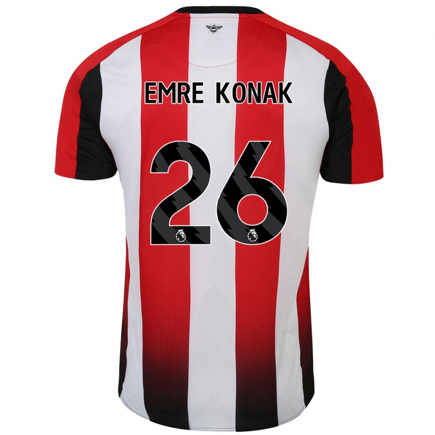 Kids Football Yunus Emre Konak #26 Red White Home Jersey 2024/25 T-Shirt Uk