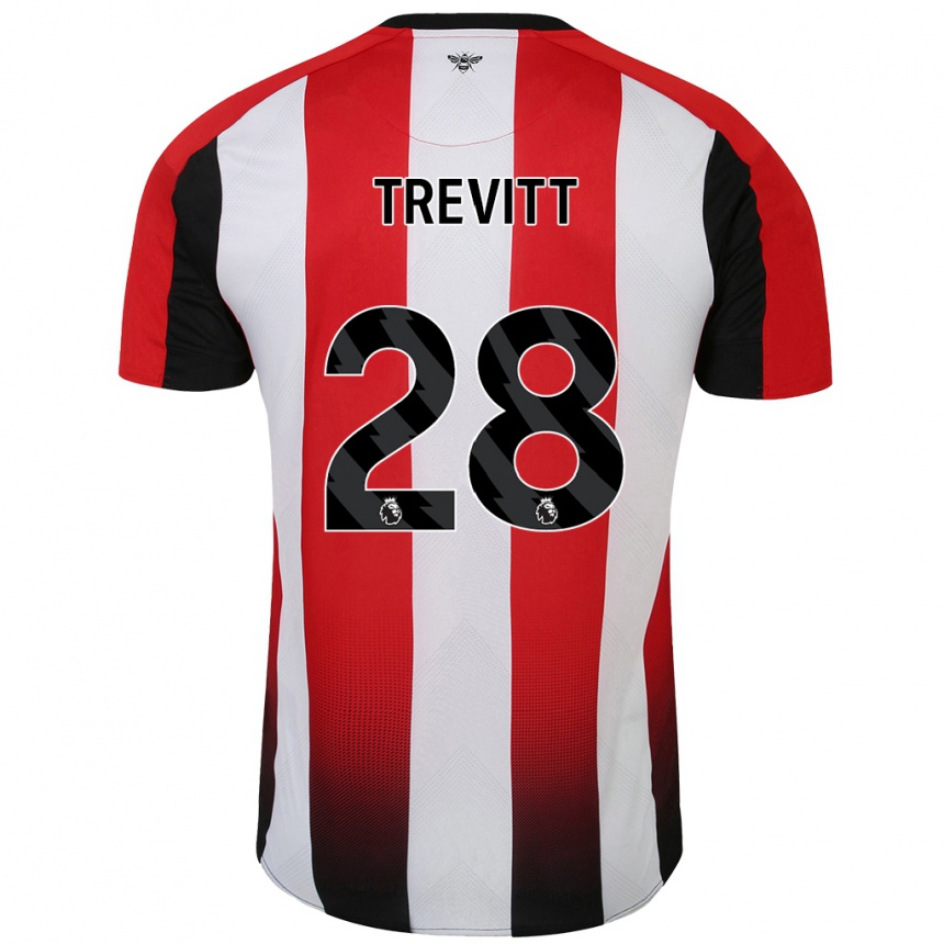 Kids Football Ryan Trevitt #28 Red White Home Jersey 2024/25 T-Shirt Uk