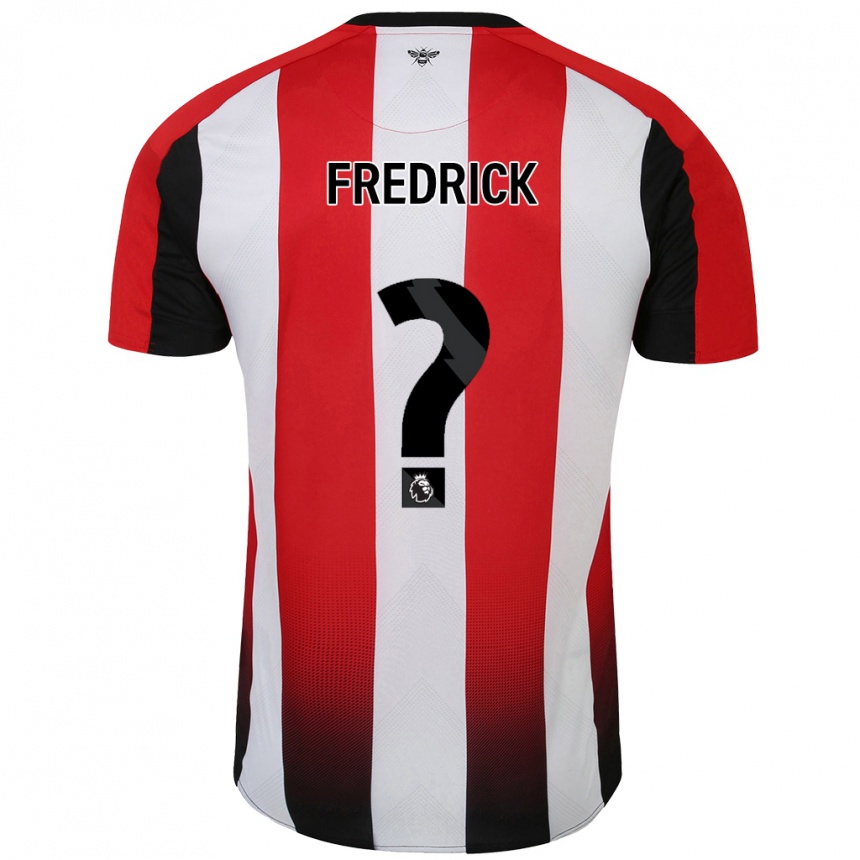 Kids Football Benjamin Fredrick #0 Red White Home Jersey 2024/25 T-Shirt Uk