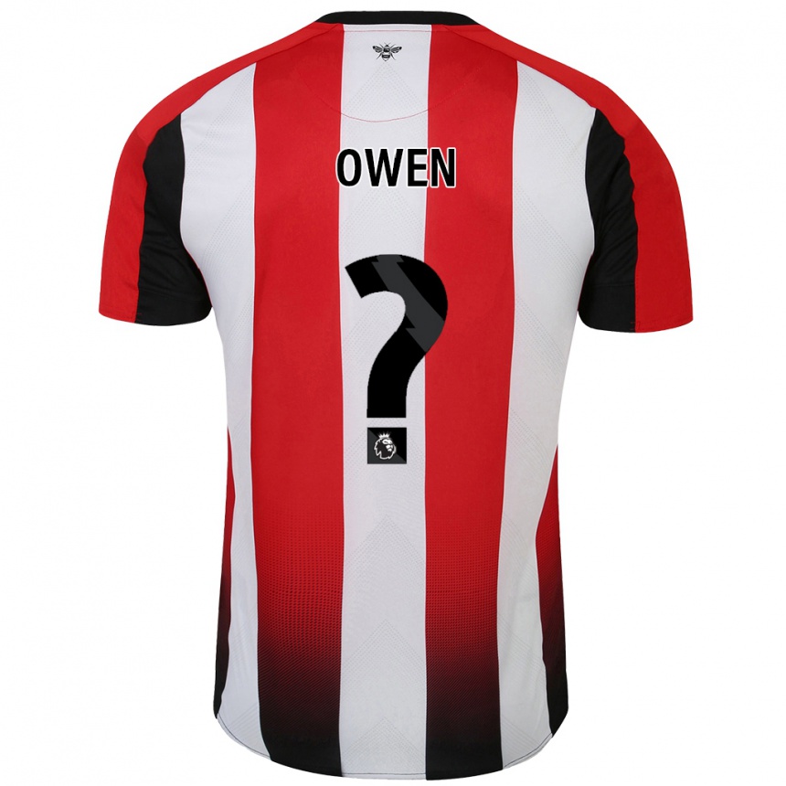 Kids Football Riley Owen #0 Red White Home Jersey 2024/25 T-Shirt Uk