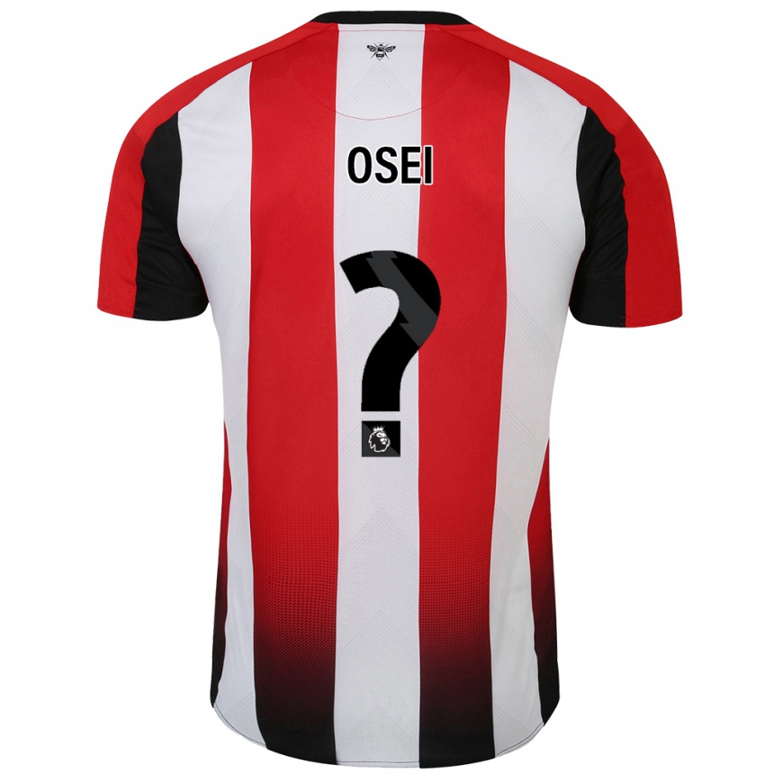 Kids Football Mark Osei #0 Red White Home Jersey 2024/25 T-Shirt Uk