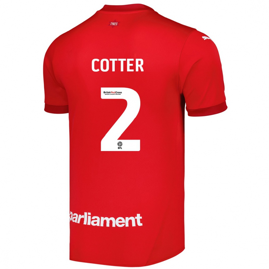 Kids Football Barry Cotter #2 Red Home Jersey 2024/25 T-Shirt Uk