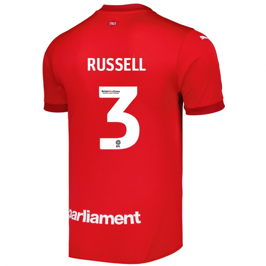 Kids Football Jon Russell #3 Red Home Jersey 2024/25 T-Shirt Uk