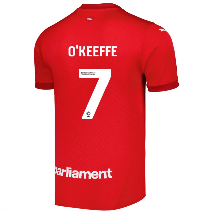 Kids Football Corey O'keeffe #7 Red Home Jersey 2024/25 T-Shirt Uk