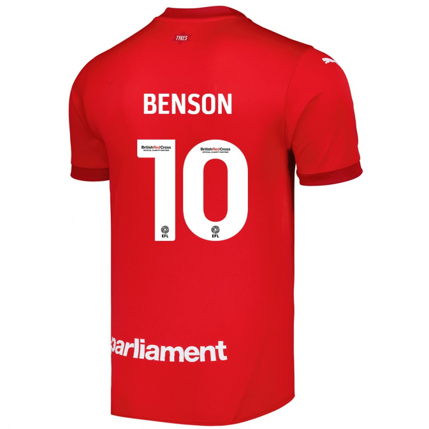 Kids Football Josh Benson #10 Red Home Jersey 2024/25 T-Shirt Uk