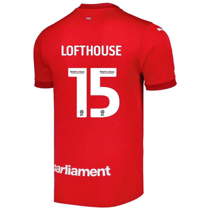 Kids Football Kyran Lofthouse #15 Red Home Jersey 2024/25 T-Shirt Uk