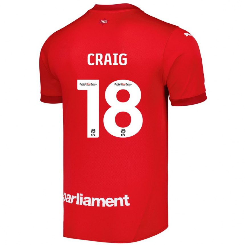 Kids Football Matthew Craig #18 Red Home Jersey 2024/25 T-Shirt Uk