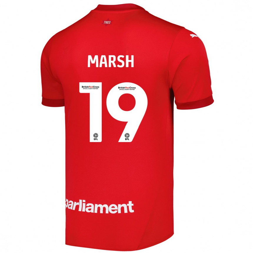 Kids Football Aiden Marsh #19 Red Home Jersey 2024/25 T-Shirt Uk