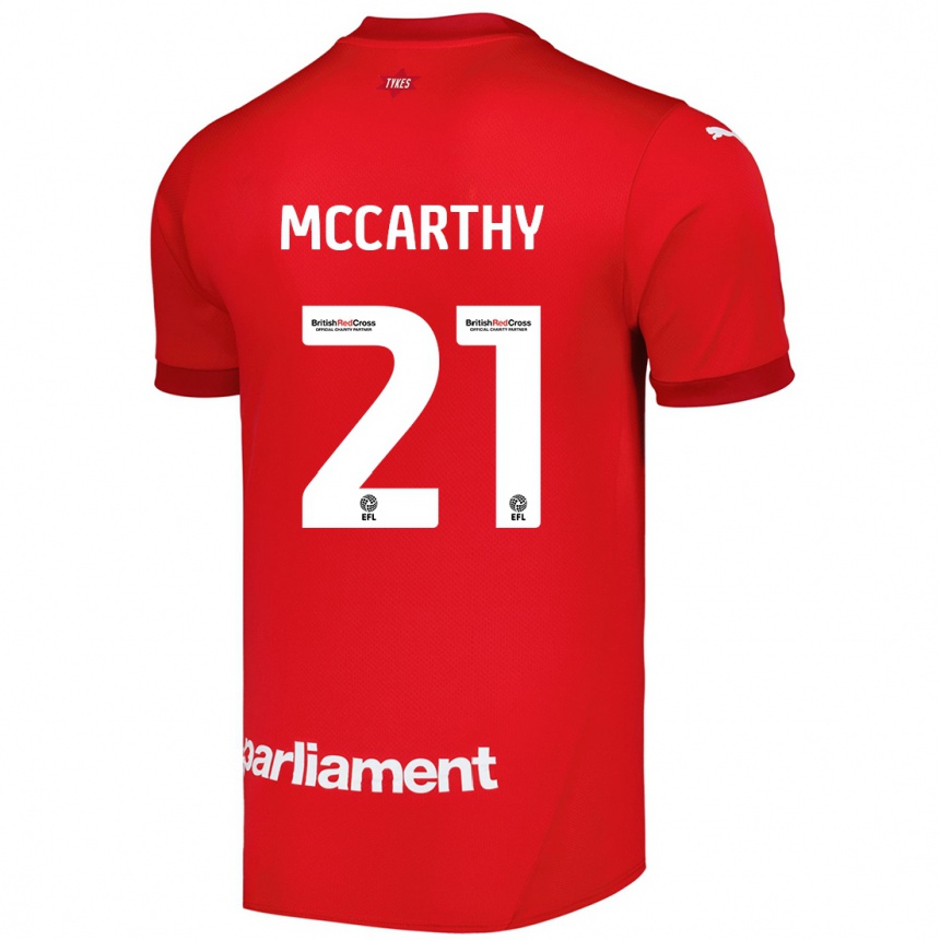 Kids Football Conor Mccarthy #21 Red Home Jersey 2024/25 T-Shirt Uk