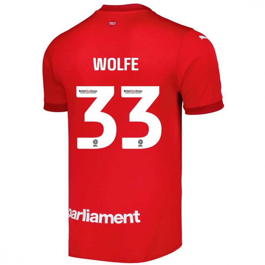 Kids Football Matty Wolfe #33 Red Home Jersey 2024/25 T-Shirt Uk