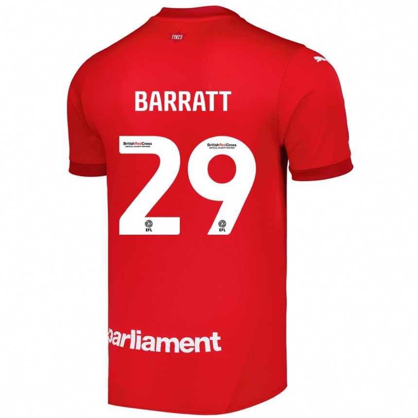 Kids Football Connor Barratt #29 Red Home Jersey 2024/25 T-Shirt Uk