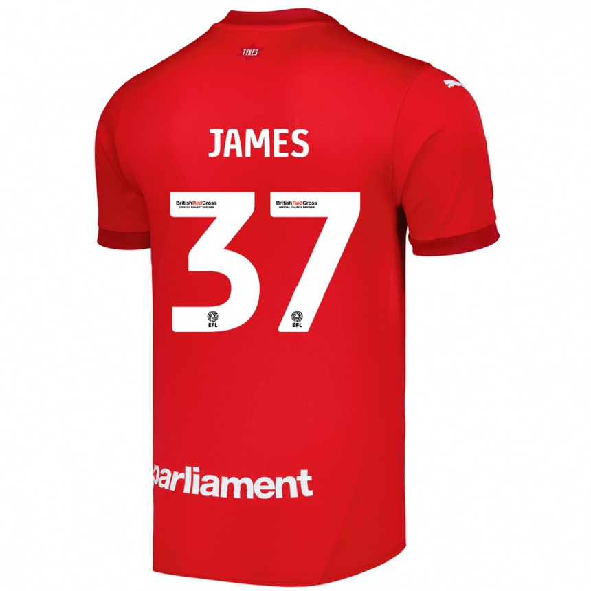 Kids Football Nathan James #37 Red Home Jersey 2024/25 T-Shirt Uk