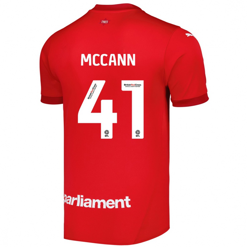 Kids Football Bayley Mccann #41 Red Home Jersey 2024/25 T-Shirt Uk