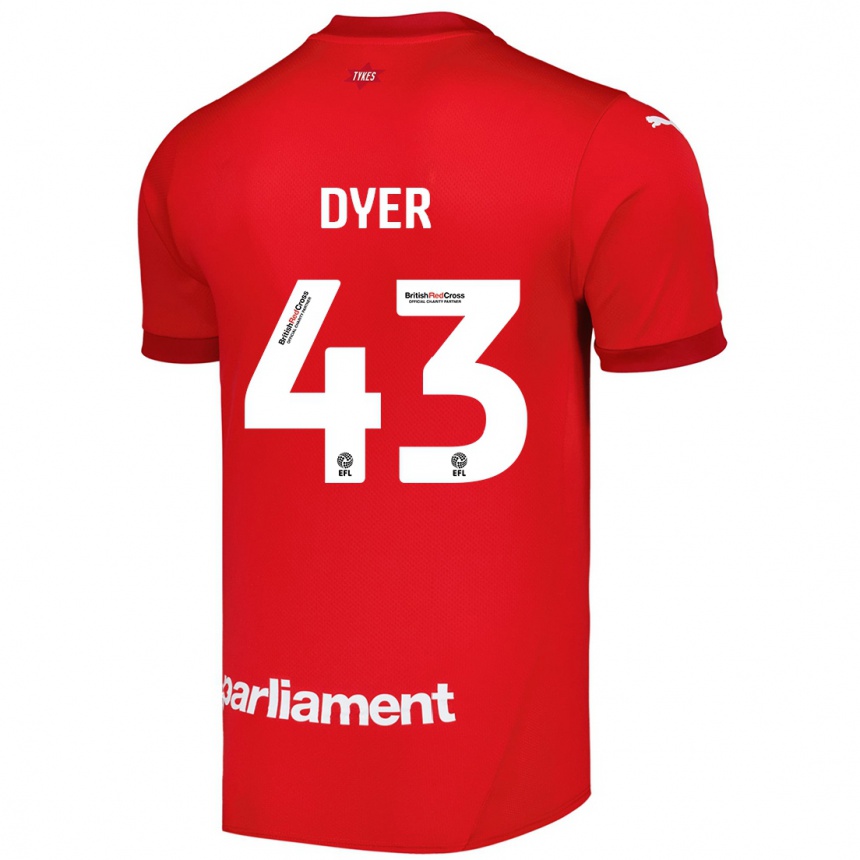 Kids Football Josiah Dyer #43 Red Home Jersey 2024/25 T-Shirt Uk