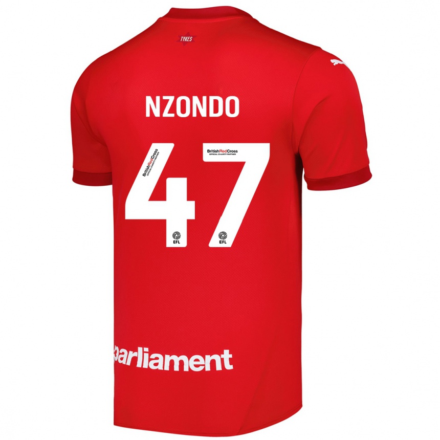 Kids Football Emmaisa Nzondo #47 Red Home Jersey 2024/25 T-Shirt Uk