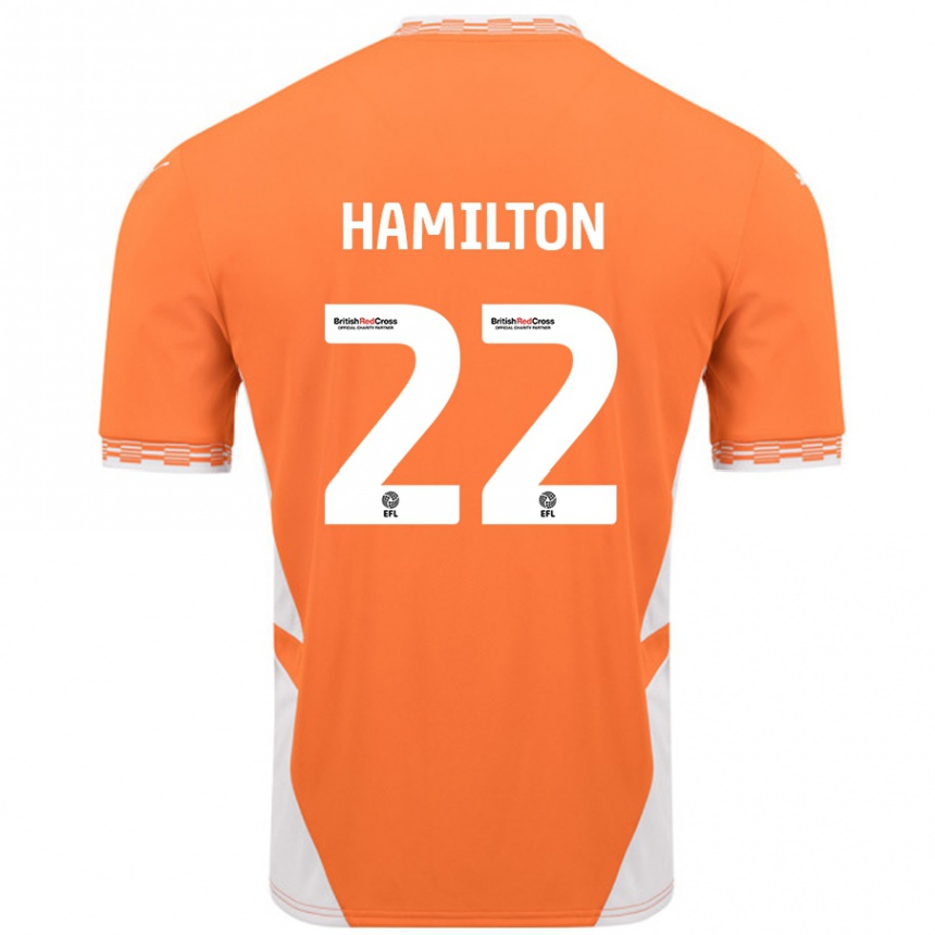 Kids Football Cj Hamilton #22 Orange White Home Jersey 2024/25 T-Shirt Uk