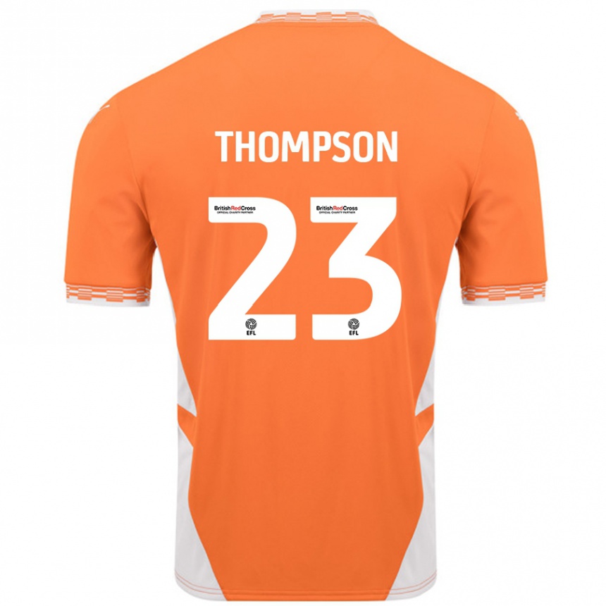 Kids Football Dominic Thompson #23 Orange White Home Jersey 2024/25 T-Shirt Uk