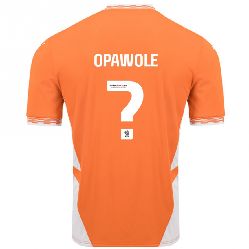 Kids Football Johnson Opawole #0 Orange White Home Jersey 2024/25 T-Shirt Uk