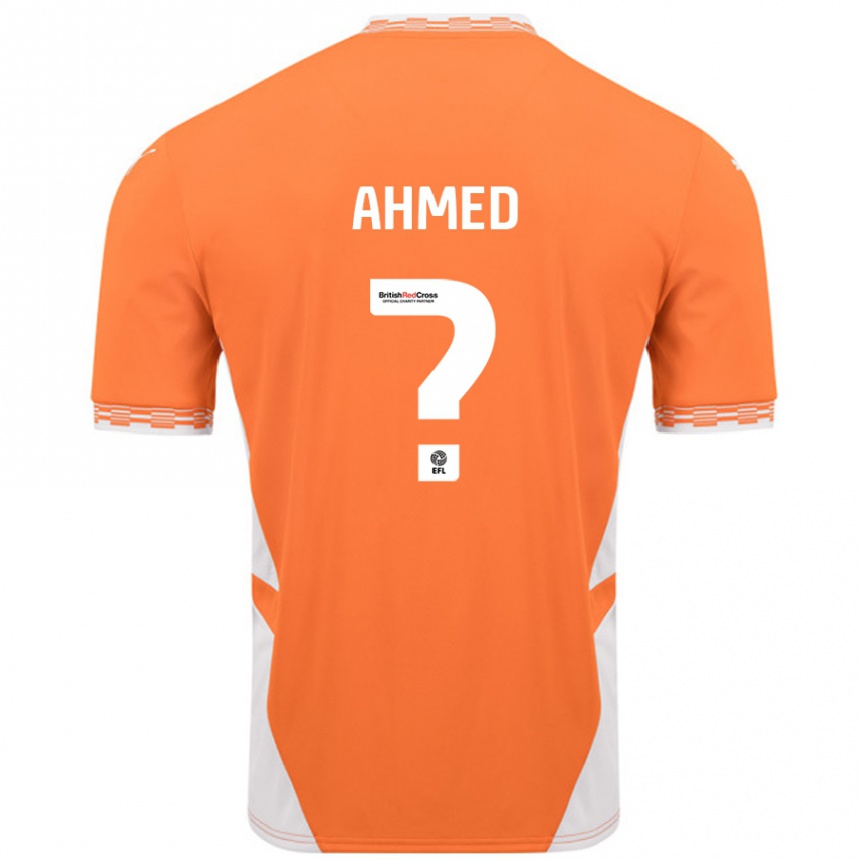 Kids Football Jibran Ahmed #0 Orange White Home Jersey 2024/25 T-Shirt Uk