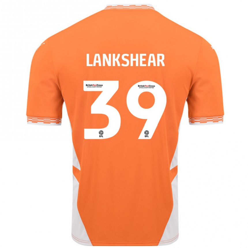 Kids Football Alex Lankshear #39 Orange White Home Jersey 2024/25 T-Shirt Uk