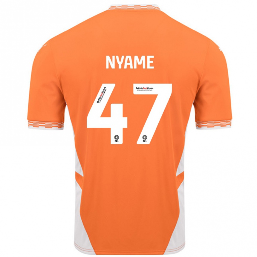 Kids Football Josh Nyame #47 Orange White Home Jersey 2024/25 T-Shirt Uk