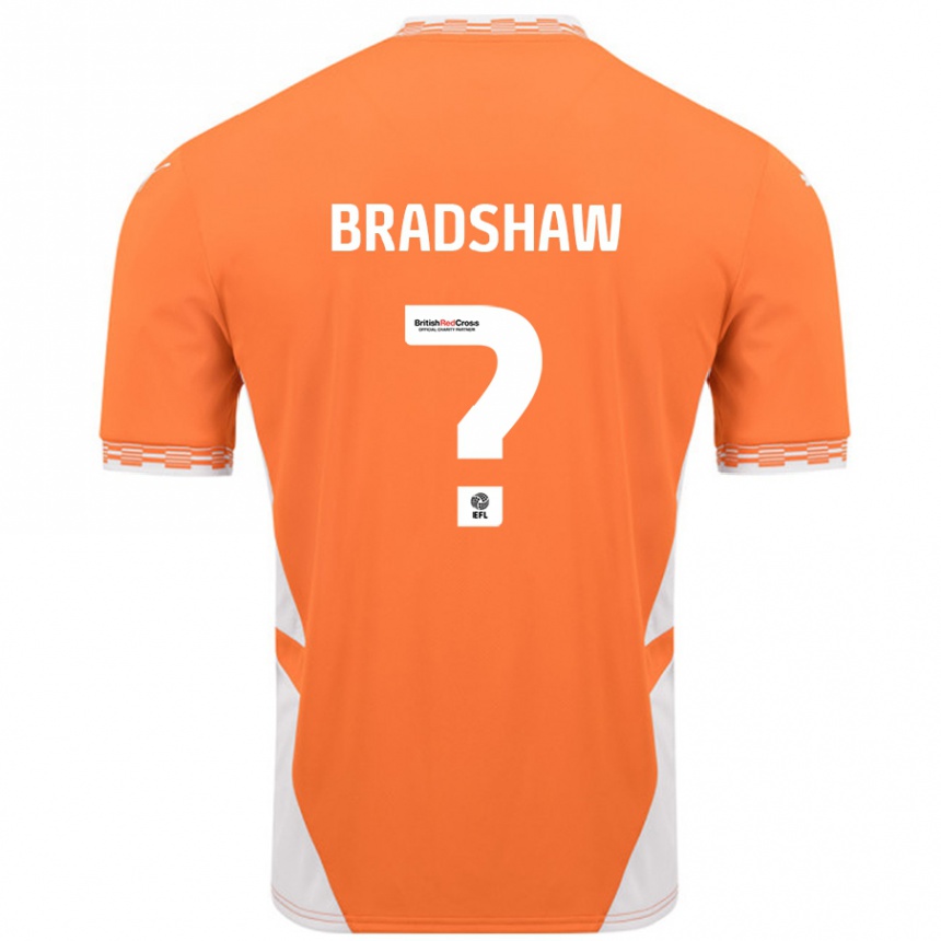 Kids Football Ashleigh Bradshaw #0 Orange White Home Jersey 2024/25 T-Shirt Uk