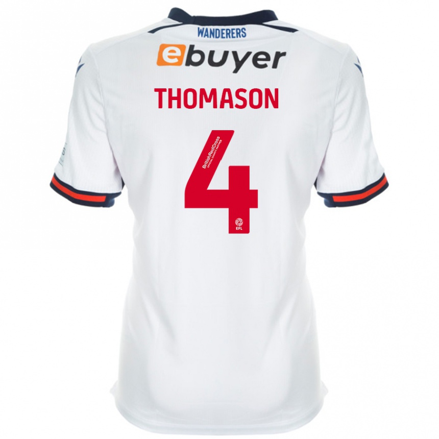 Kids Football George Thomason #4 White Home Jersey 2024/25 T-Shirt Uk