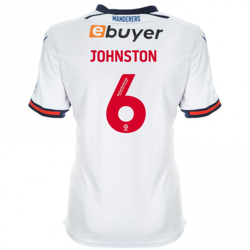 Kids Football George Johnston #6 White Home Jersey 2024/25 T-Shirt Uk