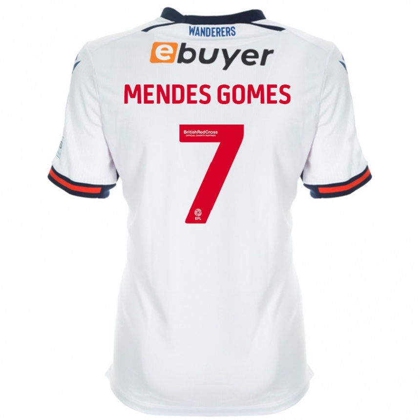 Kids Football Carlos Mendes #7 White Home Jersey 2024/25 T-Shirt Uk