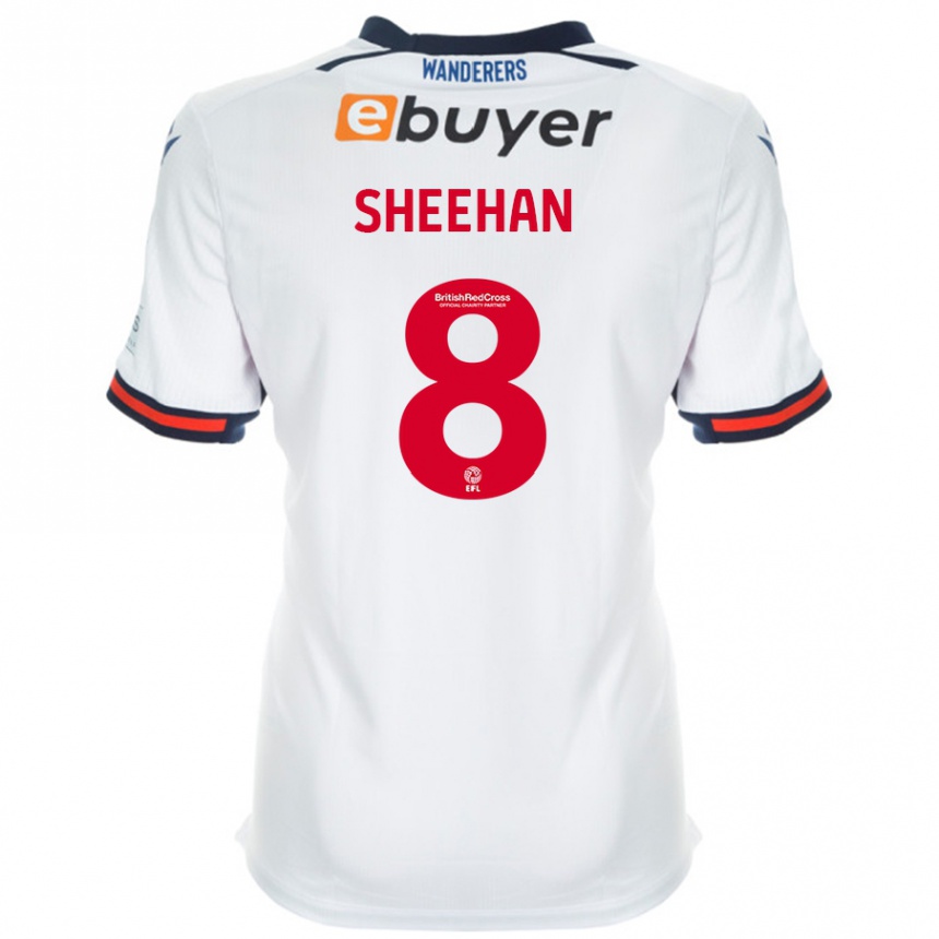 Kids Football Josh Sheehan #8 White Home Jersey 2024/25 T-Shirt Uk