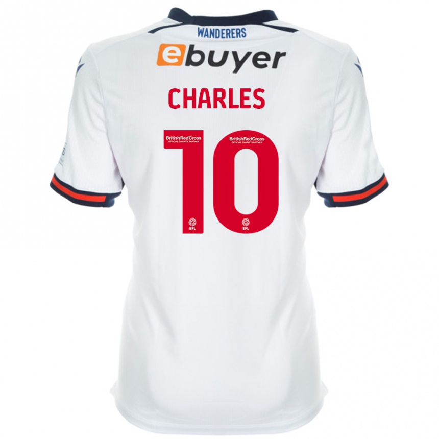 Kids Football Dion Charles #10 White Home Jersey 2024/25 T-Shirt Uk