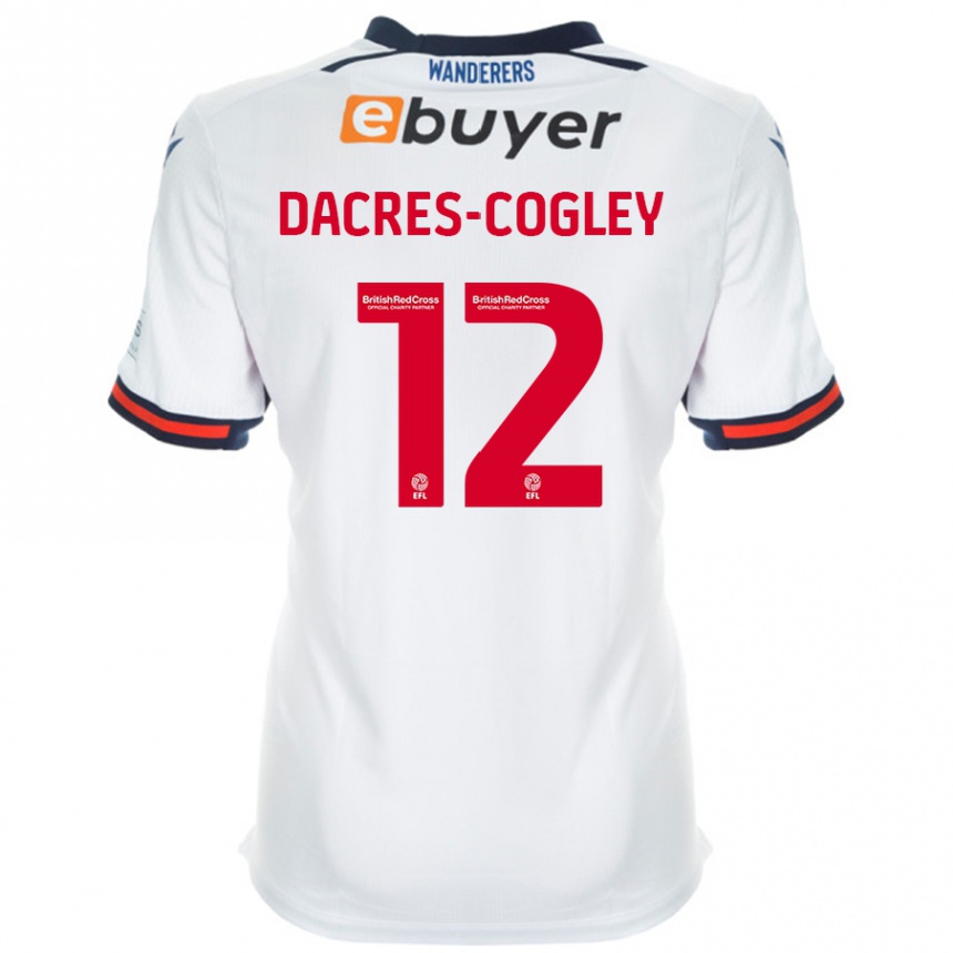 Kids Football Josh Dacres-Cogley #12 White Home Jersey 2024/25 T-Shirt Uk