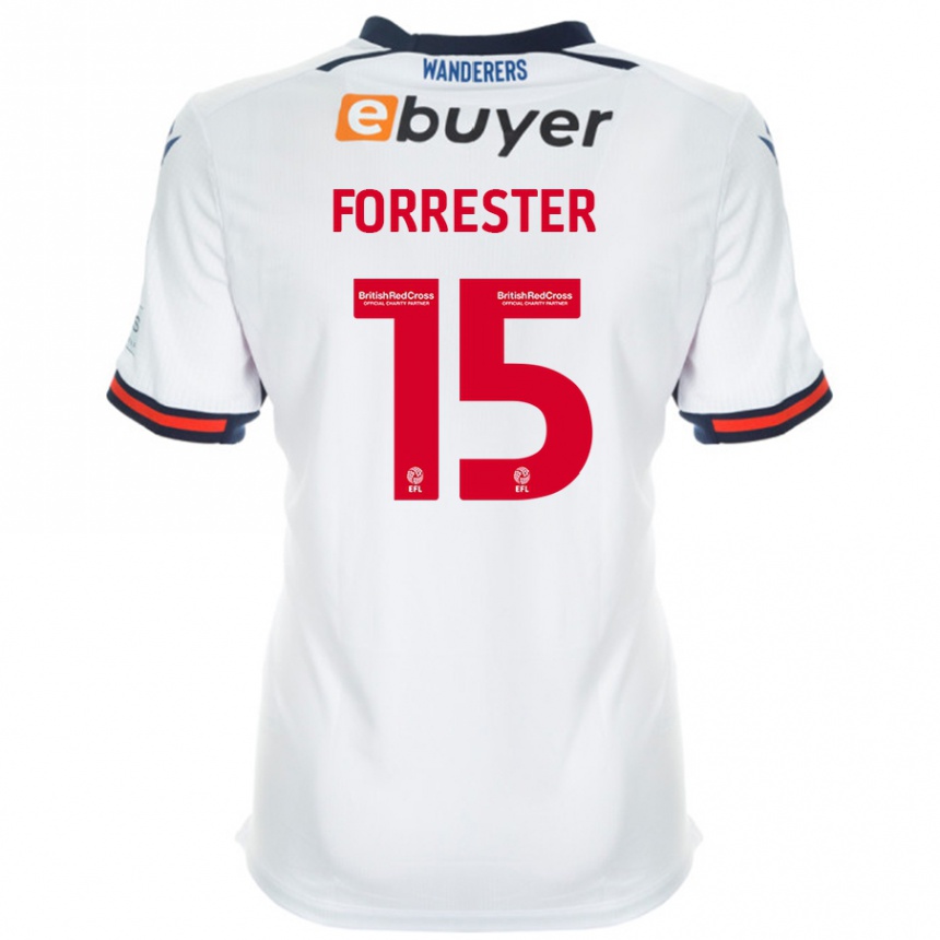 Kids Football Will Forrester #15 White Home Jersey 2024/25 T-Shirt Uk