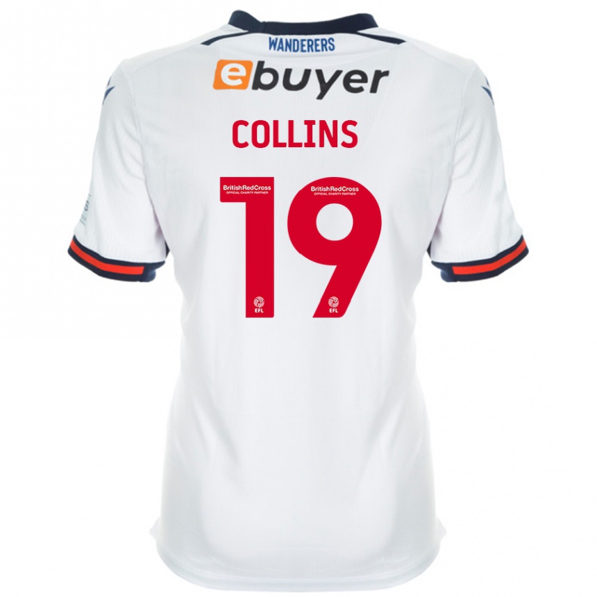 Kids Football Aaron Collins #19 White Home Jersey 2024/25 T-Shirt Uk