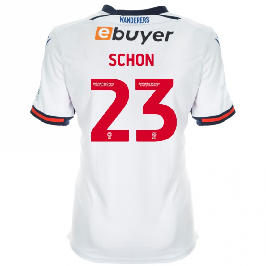 Kids Football Szabolcs Schön #23 White Home Jersey 2024/25 T-Shirt Uk