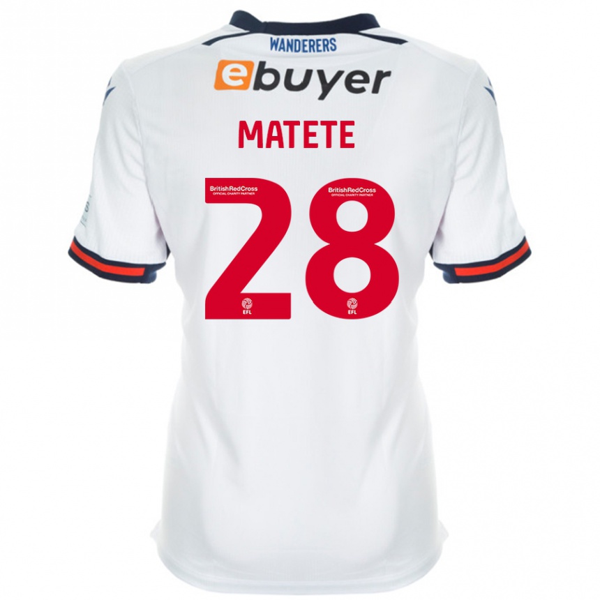 Kids Football Jay Matete #28 White Home Jersey 2024/25 T-Shirt Uk