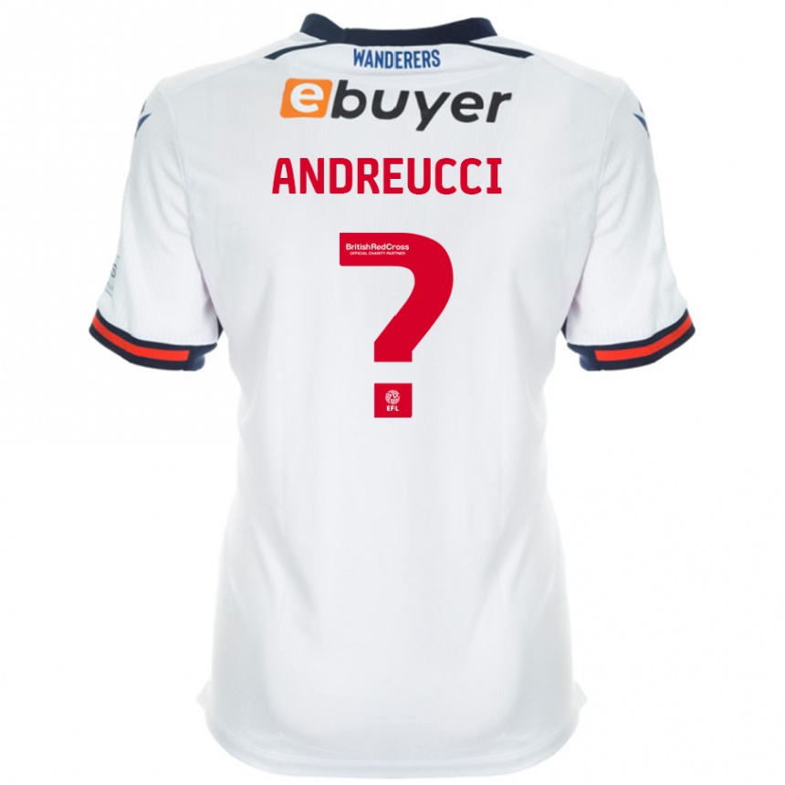 Kids Football Ben Andreucci #0 White Home Jersey 2024/25 T-Shirt Uk