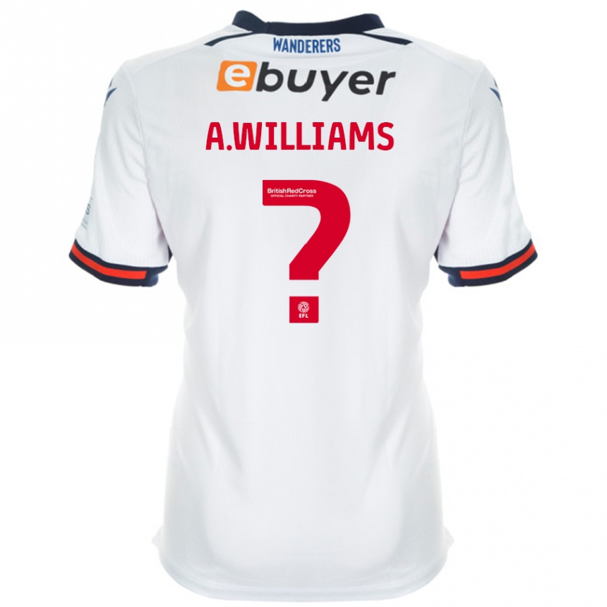 Kids Football Alexsis Williams #0 White Home Jersey 2024/25 T-Shirt Uk