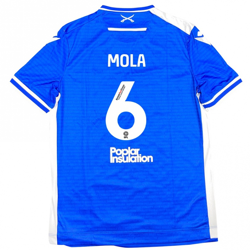 Kids Football Clinton Mola #6 Blue White Home Jersey 2024/25 T-Shirt Uk