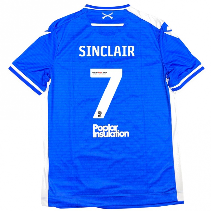 Kids Football Scott Sinclair #7 Blue White Home Jersey 2024/25 T-Shirt Uk