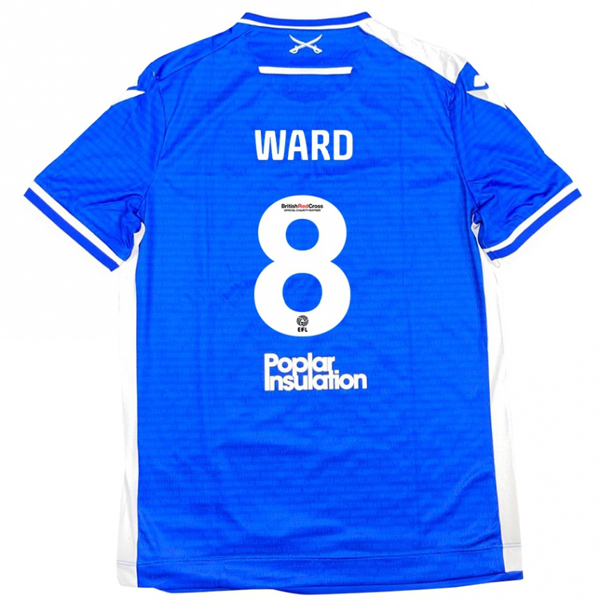 Kids Football Grant Ward #8 Blue White Home Jersey 2024/25 T-Shirt Uk