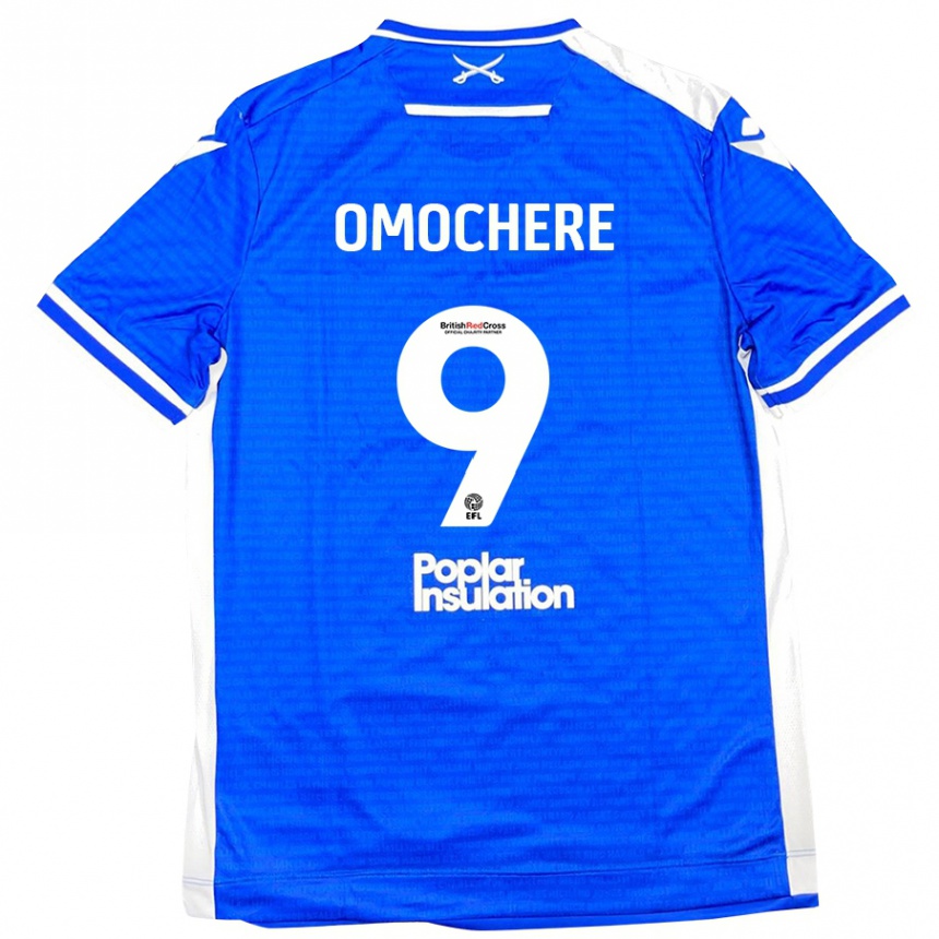 Kids Football Promise Omochere #9 Blue White Home Jersey 2024/25 T-Shirt Uk