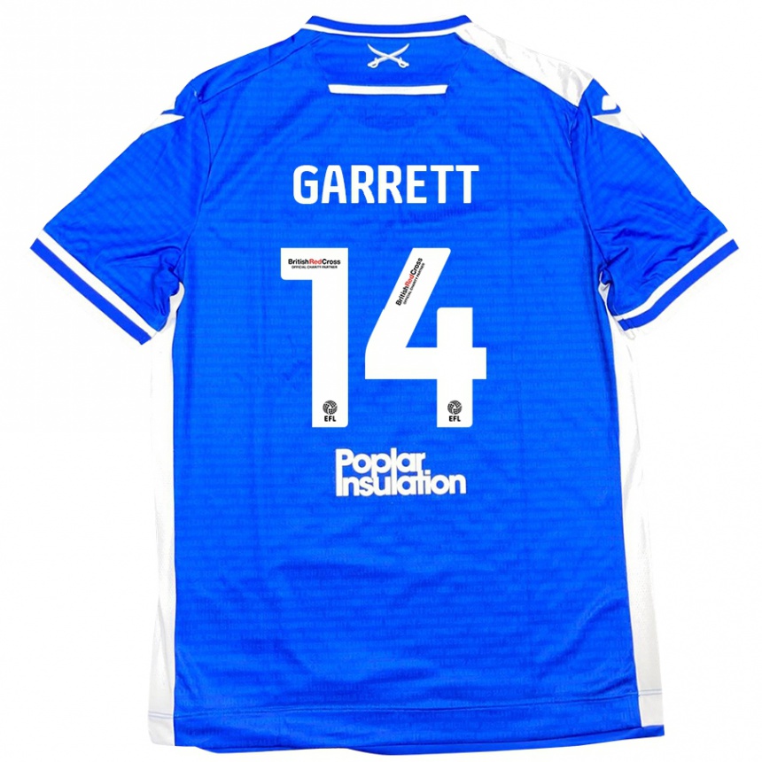 Kids Football Jake Garrett #14 Blue White Home Jersey 2024/25 T-Shirt Uk