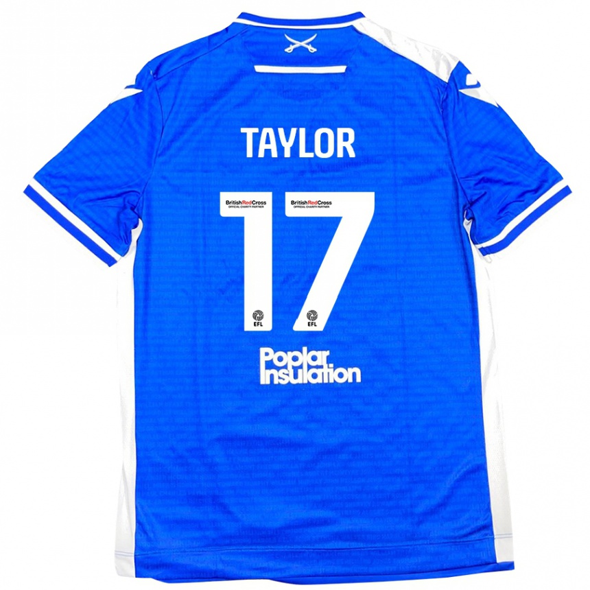 Kids Football Connor Taylor #17 Blue White Home Jersey 2024/25 T-Shirt Uk