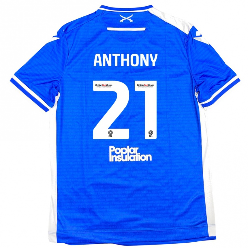 Kids Football Micah Anthony #21 Blue White Home Jersey 2024/25 T-Shirt Uk