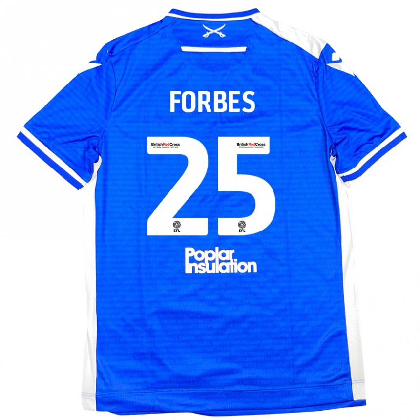 Kids Football Michael Forbes #25 Blue White Home Jersey 2024/25 T-Shirt Uk