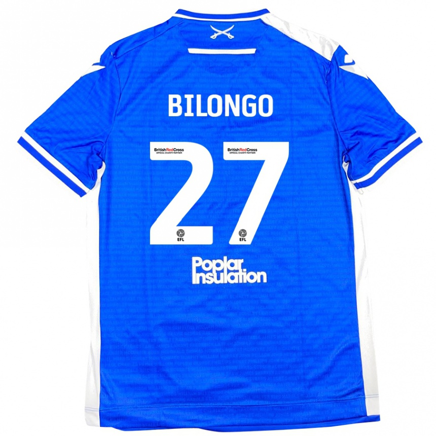 Kids Football Bryant Bilongo #27 Blue White Home Jersey 2024/25 T-Shirt Uk