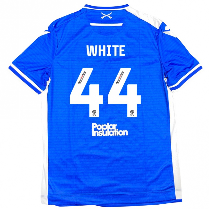 Kids Football Charlie White #44 Blue White Home Jersey 2024/25 T-Shirt Uk