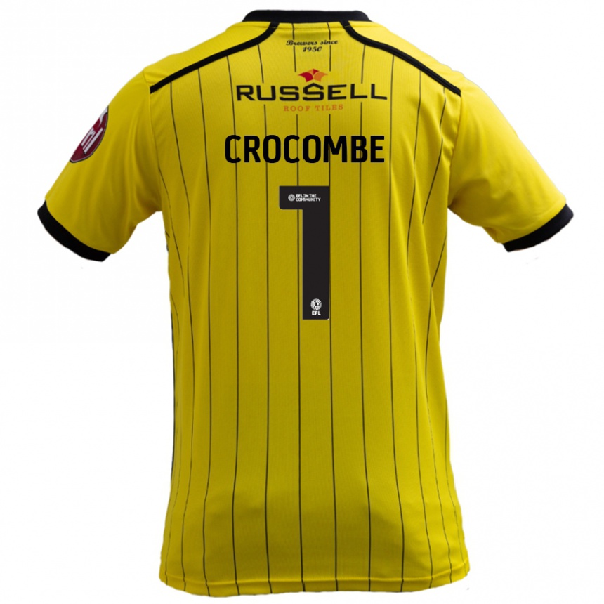 Kids Football Max Crocombe #1 Yellow Home Jersey 2024/25 T-Shirt Uk